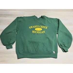 Vintage 90s Russell Athletic Swartz Creek Michigan Sweatshirt Sz L Made in USA